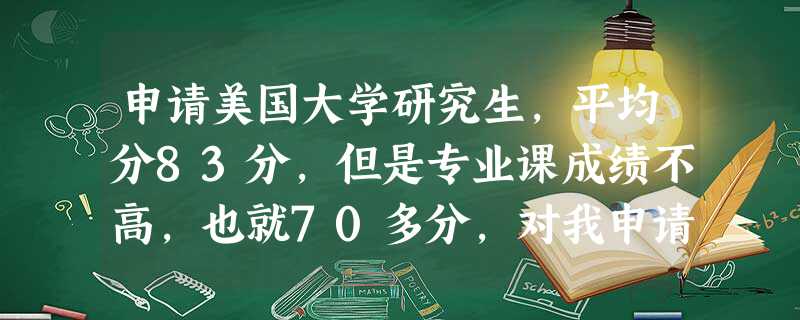 申请美国大学研究生,平均分83分,但是专业课成绩不高,也就70多分,对我申请影响大吗