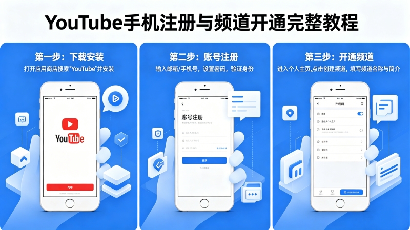 youtube怎么注册账号?YouTube手机注册与频道开通完整教程