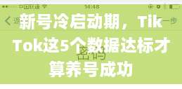 新号冷启动期，TikTok这5个数据达标才算养号成功