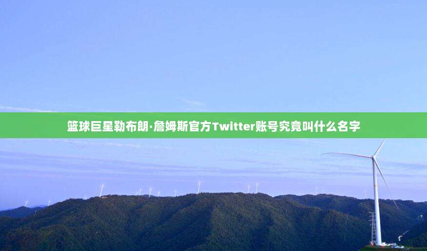 篮球巨星勒布朗·詹姆斯官方Twitter账号究竟叫什么名字