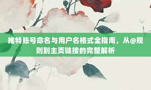 推特账号命名与用户名格式全指南，从@规则到主页链接的完整解析