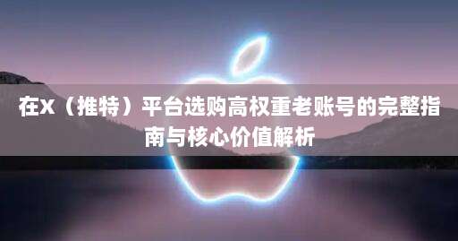在X(推特)平台选购高权重老账号的完整指南与核心价值解析