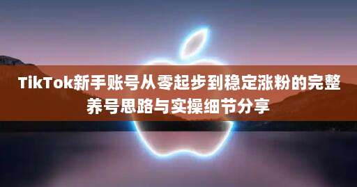 TikTok新手账号从零起步到稳定涨粉的完整养号思路与实操细节分享
