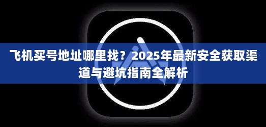 飞机买号地址哪里找?2025年最新安全获取渠道与避坑指南全解析