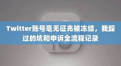 Twitter账号毫无征兆被冻结，我踩过的坑和申诉全流程记录