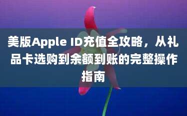 美版Apple ID充值全攻略，从礼品卡选购到余额到账的完整操作指南