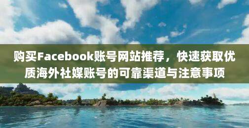 购买Facebook账号网站推荐,快速获取优质海外社媒账号的可靠渠道与注意事项