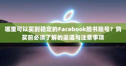 哪里可以买到稳定的Facebook脸书账号？购买前必须了解的渠道与注意事项