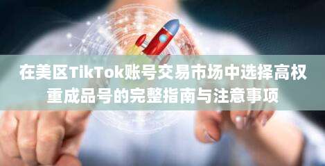 在美区TikTok账号交易市场中选择高权重成品号的完整指南与注意事项