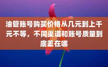 油管账号购买价格从几元到上千元不等，不同渠道和账号质量到底差在哪