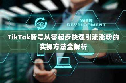 TikTok新号从零起步快速引流涨粉的实操方法全解析