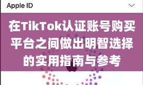 在TikTok认证账号购买平台之间做出明智选择的实用指南与参考