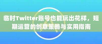 临时Twitter账号也能玩出花样，短期运营的创意策略与实用指南