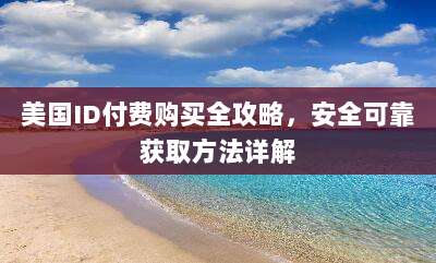 美国ID付费购买全攻略,安全可靠获取方法详解