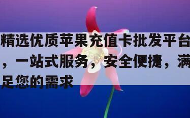 精选优质苹果充值卡批发平台，一站式服务，安全便捷，满足您的需求