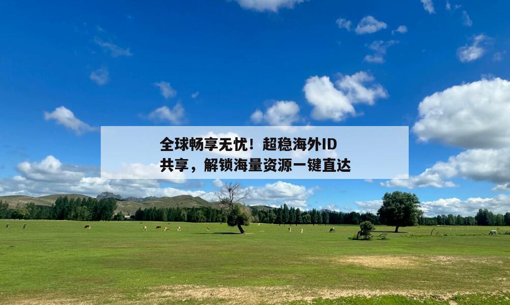 全球畅享无忧！超稳海外ID共享，解锁海量资源一键直达