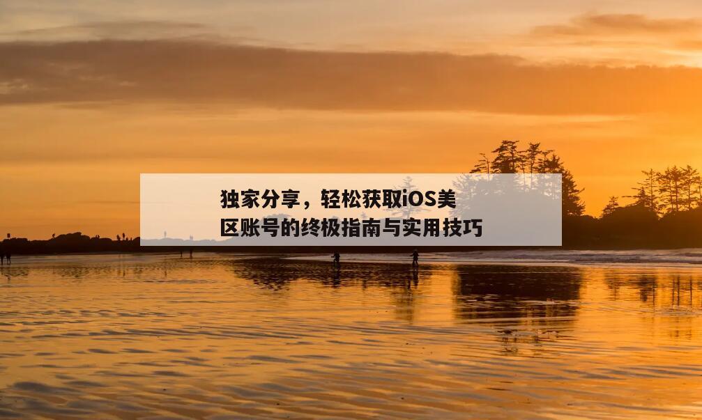 独家分享，轻松获取iOS美区账号的终极指南与实用技巧